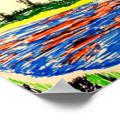 Poster: Reflecterend uitzicht van de lucht en het  Poster (Hoek)