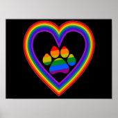 Poster regenbooghartslag met poot (Voorkant)