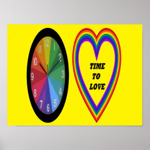 Poster regenboogklok met hartstilstand