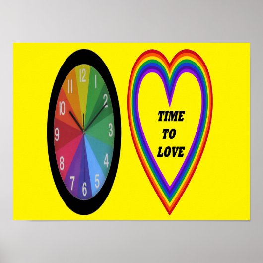 Poster regenboogklok met hartstilstand (Voorkant)