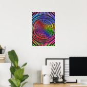 Poster: Regenboogvertigo: Psychedelic Abstract Poster (Thuiskantoor)