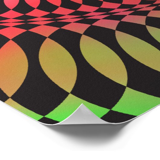 Poster: Regenboogvertigo: Psychedelic Abstract Poster (Hoek)