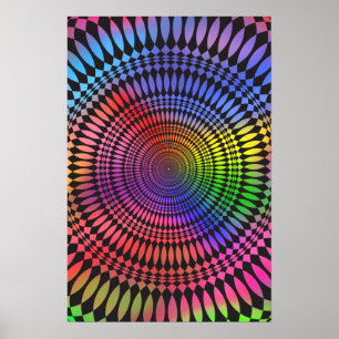 Poster: Regenboogvertigo: Psychedelic Abstract Poster