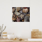 Poster - regendruppels op spderweb boven rivierges (Keuken)