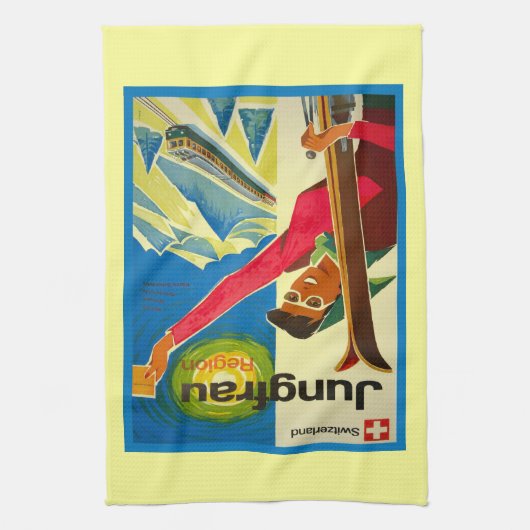  poster, regio Jungfrau, Zwitserland Theedoek (Verticaal)