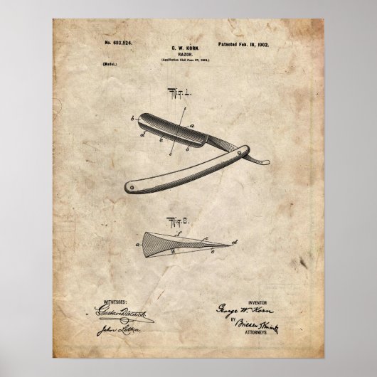 Poster Reight Razor Patent (Voorkant)