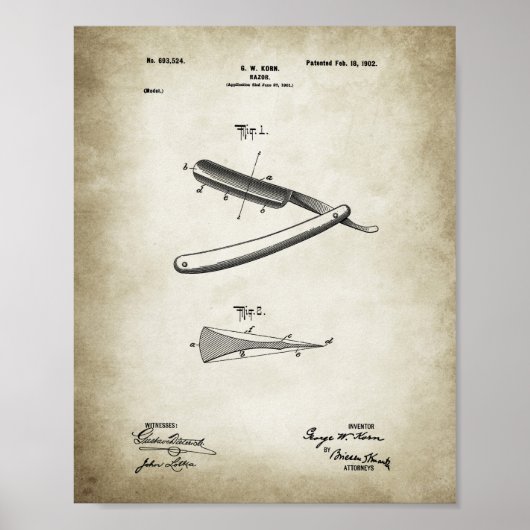 Poster Reight Razor Patent (Voorkant)