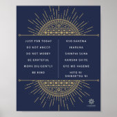 Poster Reiki Preepts. Engels en Japans (Voorkant)