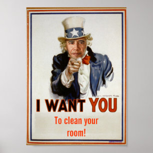 poster "Reinig je kamer"
