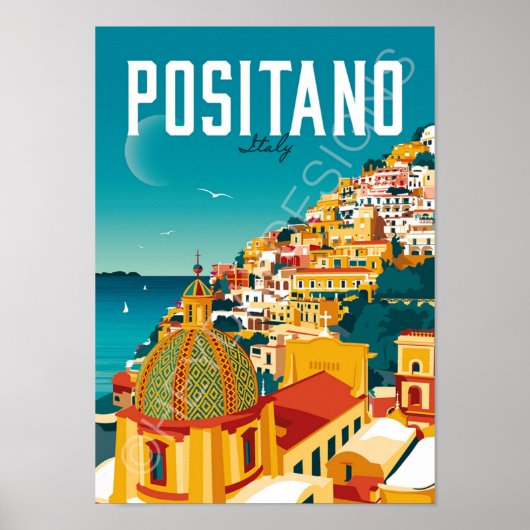 Poster - Reis naar Positano (Voorkant)