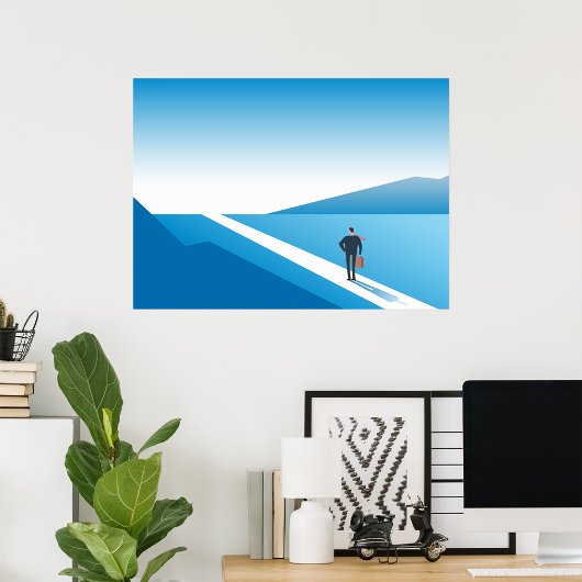 Poster Reisblauw weg