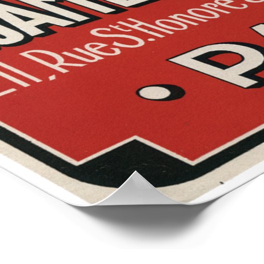 Poster reislabel Parijs Vintage (Hoek)