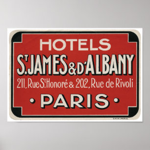 Poster reislabel Parijs Vintage