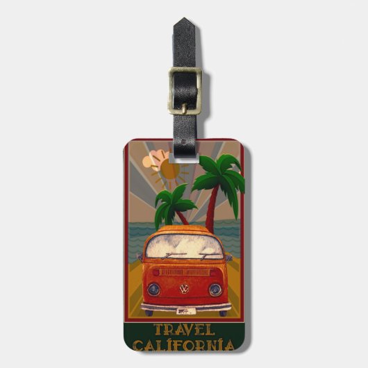 Poster:Reizen Californië Bagagelabel (Voorkant verticaal)