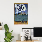 Poster Reizen met Norddeutscher Lloyd Bremen (Thuiskantoor)