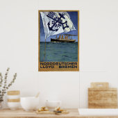 Poster Reizen met Norddeutscher Lloyd Bremen (Keuken)