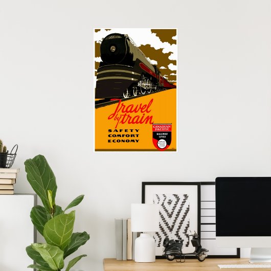 Poster reizen per trein in Canada 2 (Thuiskantoor)