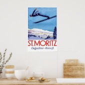 Poster Reizen Zwitserland St Moritz Skiën (Keuken)