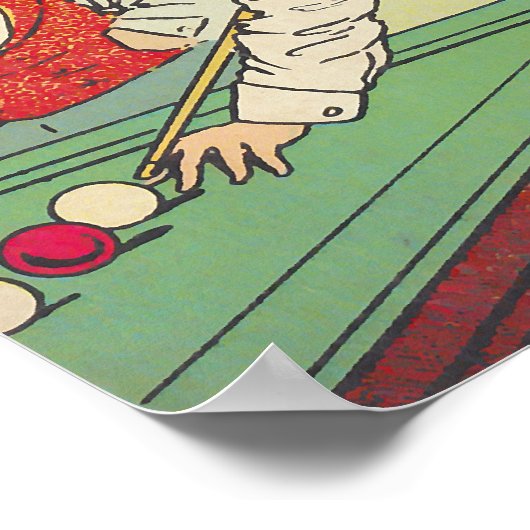POSTER ~ REPR ANTIEK BILLIARDS COMBINATION SHOT (Hoek)