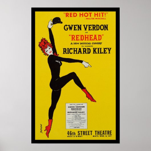 Poster reproductie Redhead Broadway musical (Voorkant)
