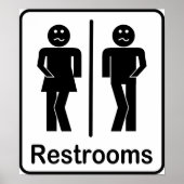 Poster Restrooms Sign. (Voorkant)