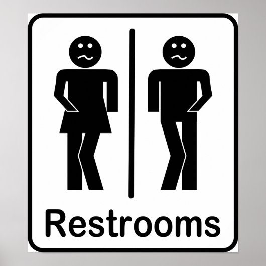 Poster Restrooms Sign. (Voorkant)