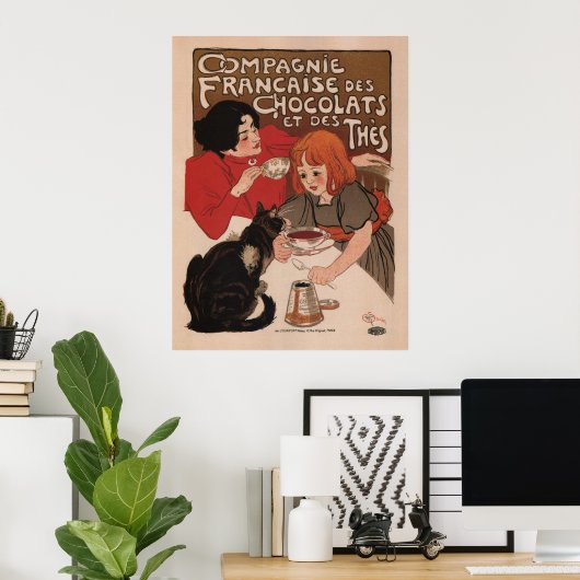 Poster - Retro Chocolade reclame (Thuiskantoor)