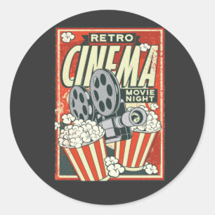 POSTER RETRO CINEMA RONDE STICKER