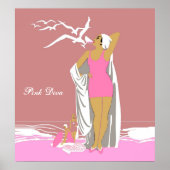 Poster  Retro Roze Girl Diva 2 (Voorkant)