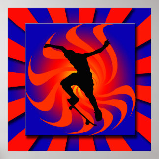 POSTER RETRO SKATEBOARDER