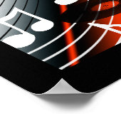 Poster Rock 'N' Roll Dance Music Red (Hoek)