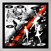 Poster Rock 'N' Roll Dance Music Red (Voorkant)
