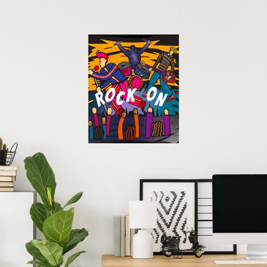 poster "Rock On" Band Concert Music Art (Thuiskantoor)