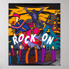 poster "Rock On" Band Concert Music Art