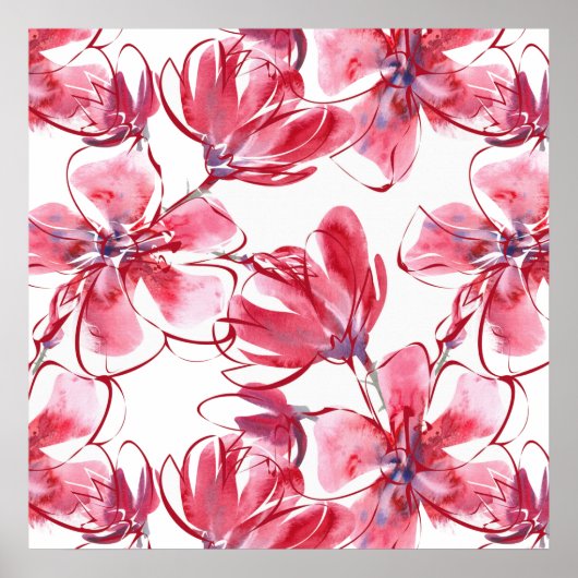 Poster Rode Bloemen (Voorkant)