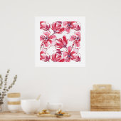 Poster Rode Bloemen (Keuken)