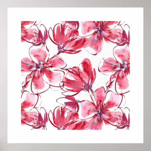 Poster Rode Bloemen (Voorkant)