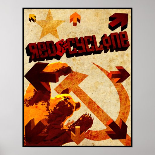 Poster rode cycloon (Voorkant)