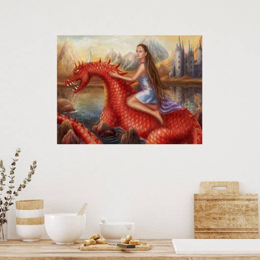 Poster "Rode draak" (Keuken)