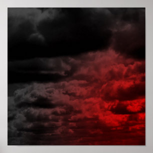 Poster Rode en zwarte wolken