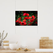 Poster Rode Klaprozen In Natuurfotografie (Keuken)