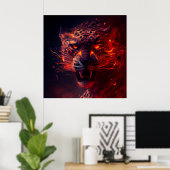 Poster Rode parelhoen (Thuiskantoor)