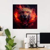 Poster Rode parelhoen (Thuiskantoor)