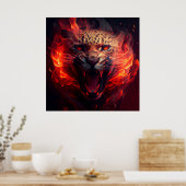 Poster Rode parelhoen (Keuken)