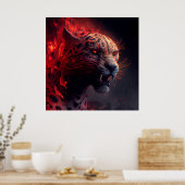Poster Rode parelhoen (Keuken)