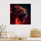 Poster Rode parelhoen (Keuken)