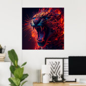 Poster Rode parelhoen (Thuiskantoor)