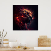 Poster Rode parelhoen (Keuken)