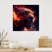 Poster Rode parelhoen (Keuken)