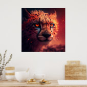 Poster Rode parelhoen (Keuken)